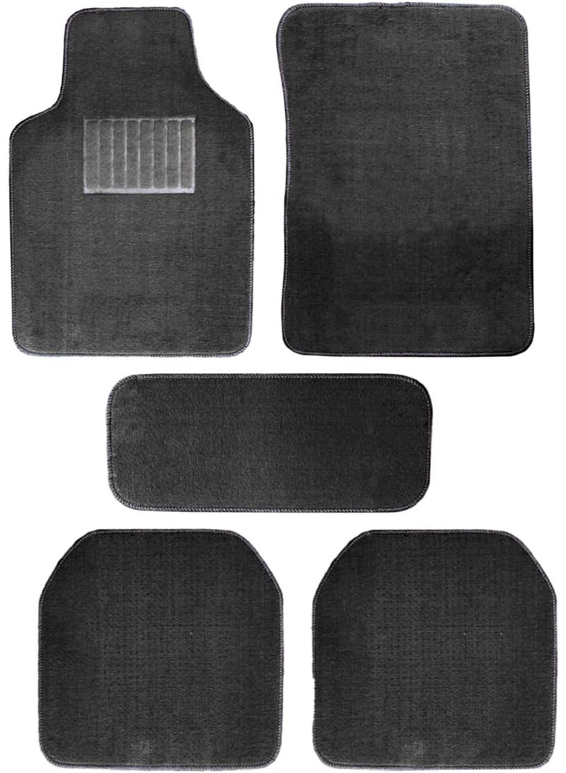 HERIOS Universal Car Floor Mats Set, Black, 5 Piece, Heavy Duty Waterproof Non Slip, All Season Interior Protection for SUV and Sedan, car mat, car floor mat, car accessories (BLACK) - Image 1